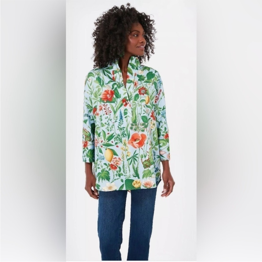 Tuckernuck Willow Popover Blouse Plus Size 3X XXXL Blooming Buds Floral Shirt